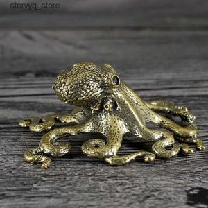 Other Home Decor Metal Crafts Brass Octopus Golden Octopus Artificial Animal Sculpture Metal Decorative Figurines Home Decoration Accessories Q240229