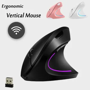 Mice Ergonomic Wireless Vertical Mouse USB Optical Gaming Wired Mice Right Left Hand LED Light Computer Mouse Gamer For Laptop PC