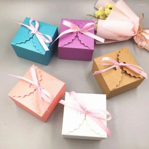 Schmuckbeutel 20 Stück Papier handgefertigte Geburtstags-Hochzeitsfeierbevorzugungs-Geschenkboxen Bunte Pralinenschachtel mit kostenloser Band-Geschenkverpackung