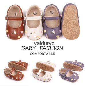 Pierwsze spacerowicze Baby Sandal Sandal Mary Jane Style Cute Hafdery FlowerH24229