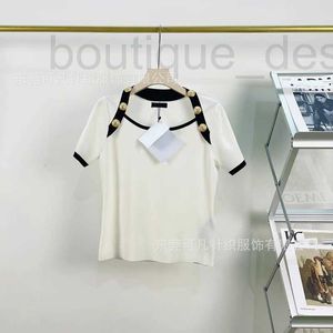 Women's T-Shirt designer brand Balman Knitted Short Sleeved Socialite Temperament Top for Summer New 2024 Spring/summer AOUV