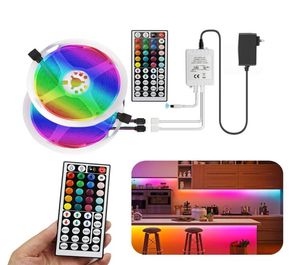 LED Strip Light RGB 5050 SMD مرنة الشريط FITA LED LED Strip RGB 5M 10M 15M TAPE DIDE DC 12V ADAPTER3640090