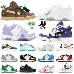 2024 Ny designer ur kontorssneakers offes casual skor vita låga toppar svart khaki mid topp läder promenad tennis män kvinnor loafers tränare plattform sneakers