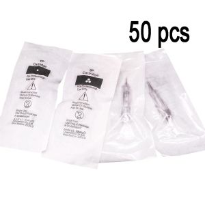 Aghi 50pcs tatuaggi aghi cartucce usa e getta a baionetta esterna cartucce 1rl/3rl/5rl/5f/7f per il trucco permanente