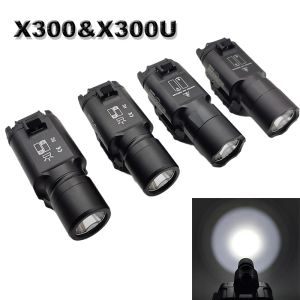 전술 X300 Ultra Pistol-Gun Light X300U Light Lanterna Torch 소총 Airsoft Flashlight Glo CK 1911 LED White Light