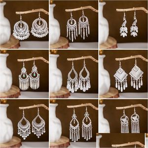 Dangle Chandelier In Bk 38 Styles Earrings For Women Fashion Ladies Exotic Retro Literary Classical Hook Hollow Pendant Jewelry Dr Dh157