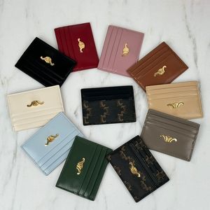 Designer bolsa titular do cartão de couro mini carteira de couro genuíno moda moeda de alta qualidade homens e mulheres chaveiro colorido crédito luxo curto pagamento carteira com caixa