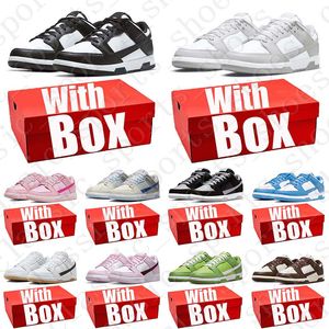 Gratis frakt med Box Panda Running Shoes For Mens Womens University Blue Grey Fog Triple Pink Gai Green Apple Men Women Trainers Sneakers Runners
