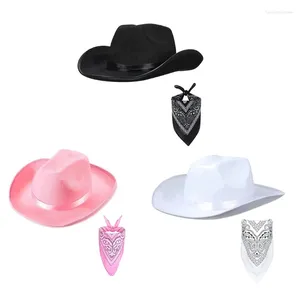 Berets Cowboy Hat Western Cowgirl And Bandana Costume Party Dress Up Accessories H7EF