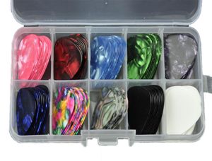 Lots of 100 pcs Medium 071mm guitar picks Plectrums Celluloid Assorted Colors With Box7576162
