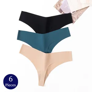 Calcinha feminina TrowBridge 6 Pçs/set Simples Sem Costura Roupa Interior Mulher Respirável Tangas Sexy Lingerie Confortável Esportes G-Strings