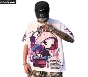 Hip Hop Tees T-shirt Spinne Cartoon Stil Harajuku Kurzarm Lose Männer T Shirt Casual Sommer Übergroßen Männlichen Punk Kleidung 2104093326905