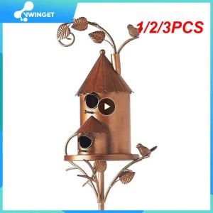 Bon 1/2/3st Bird House With Pole Metal Bird Feeders Garden Stakes Art Bird House For Courtyard Backyard Patio Outdoor Garden