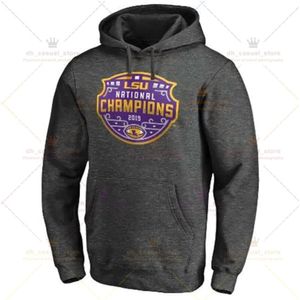 メンズNCAA LSUタイガースカレッジフットボール2019ナショナルチャンピオンプルオーバーフーディースウェットシャツ敬礼