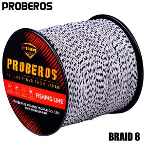 Lines Proberos Fishline 8 Strands 300M500M1000M2000M Fiskelinje Multicolors 8 Weaves flätad tråd 40lb300lb PE -linje