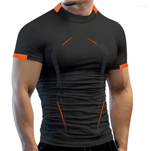 Herr t skjortor sommar gym shirt sport män snabb torr löpande man träning tees fitness toppar överdimensionerade korta ärm t-shirt kläder