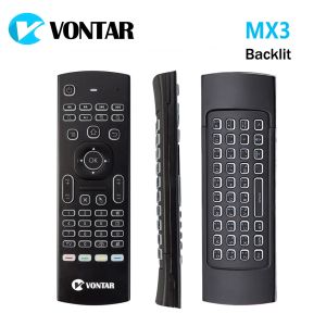 Клавички Vontar MX3 Pro Backlight 2.4G Беспроводная клавиатура пульт дистанционного управления IR Learning Fly Air Mouse для x92 x96 Android TV Box