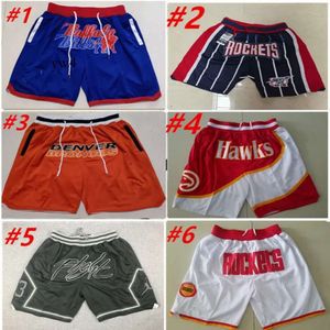 Mens High Quality Designer All Team Basketball Swin Shorts Just Don Short Retro Sports Wear JUSTDON Baseball with Pocket Zipper Sweatpants 4962 40