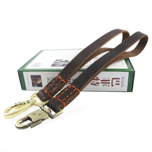 Leashes Durable Short Genuine Leather Dog Leash Trafic Dog Lead for Big Dogs ExtraLarge Breeds Dogs Training Leash with Padded Handles