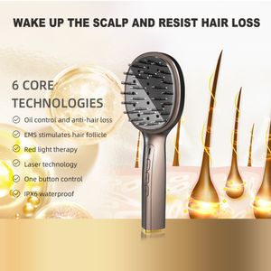 Pente infravermelho para recrescimento do cabelo, massageador do couro cabeludo, diodo laser 650nm, pente para recrescimento do cabelo, portátil, ems, rf