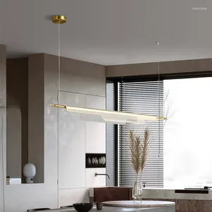 Pendant Lamps Modern Light Luxury Simple Restaurant Chandelier Nordic Minimalist Bar Long Lamp