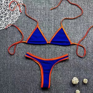 Sexiga kvinnor Summer Swimsuit Bikini Set Tie Push Up Bra Thong Swimsuit G-String Two Piece Swimsuit Bikini Swimsuit 240229