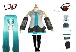 Anime Miku Costume Cosplay Giappone Abito longuette Fa Abiti per Halloween Capodanno Abiti per feste Parrucca H2208059513627