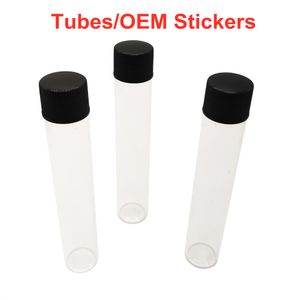 Packaging Bottles Glass Tubes with Lids Length 115mm offer OEM Stickers Label wholesale Packaging Screw Caps Empty