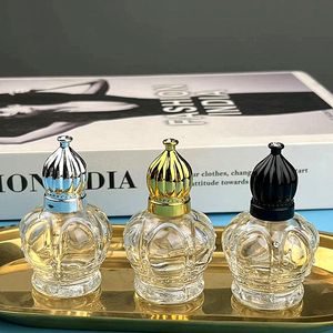 15ml coroa vintage perfume garrafa de vidro vazio rolo de óleo essencial garrafa cosmética dispensador de líquido rolo na amostra de garrafa