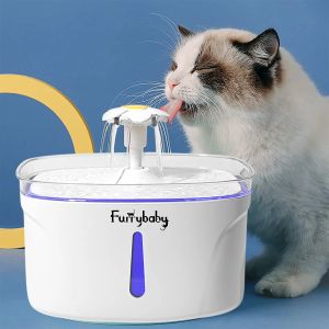 Levererar husdjur kattvatten fontän 2l automatisk hund vatten dispenser elektrisk led belysning USB katt vatten dricka fontän vatten dricker skål