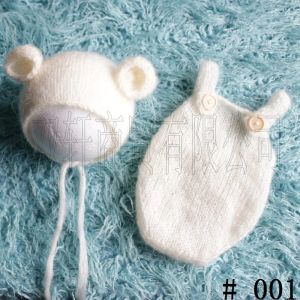 Sets Handcraft Baby Hand Knit Mohair Bonnet & Pants on Baby Shower Gift Baby Photography Props