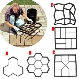 Caminho fabricante molde plástico moldes de concreto reutilizável diy manualmente cimento tijolo pedra estrada jardim edifícios pavimentação molde decoração jardin 240220