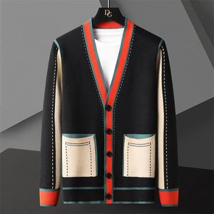 Novo Hotsales 2024 Suéteres masculinos de luxo de alta qualidade outono inverno marca moda malha caxemira cardigan suéter estilo coreano masculino cardigans da moda jaqueta roupas masculinas