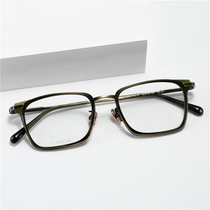 Optiska glasögon för män Kvinnor Retro Designer GMS-632TS Fashion Sheet Glasses Titanium Frame Detaljerad elasticitet Square Style Anti-Blue Light Lens Plate with Box