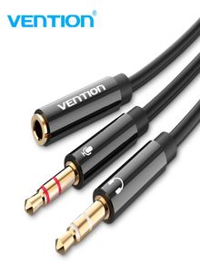 AMP Vention 35 Female 2 Male Jack 35mm Mic y سماعات الرأس إلى PC Aux Cable1970555