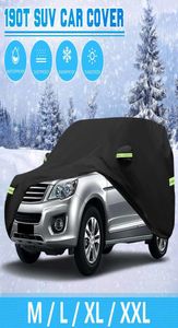 Bilskydd 190T Universal SUV Full Car Cover Winter Snow Waterproof Solscreen Scratch Dammtät Cover Outdoor Car Protector Cover 6299304