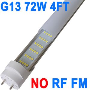T8 T10 T12 LED Tube Lights, Dual-End Powered, Remove Ballast, Type B Bulbs, 4FT, G13,72W, 6000K Cool Daylight, 7200LM, LED Replacement for Fluorescent Milky Cover Barn crestech