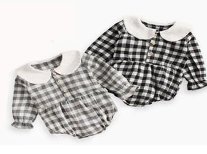 2018 Autumn Winter Baby Girls Boys Rompers Plaid Long Sleeve Newborn Toddler Jumpsuits Infant Baby Kids Clothes 03 Years9242787