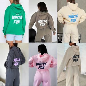 Designer Tracksuit White Fox Hoodie Sets Two 2 Piece Women Men's Clothing Set Sporty Long Sleeved Pullover Hooded