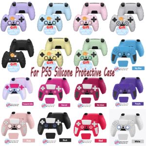 Fall för PS5 Silicone Protective Cover för PS5 Game Console Accessories Controller Rubber Case för PS5 Joysticks Thumb Grips Caps