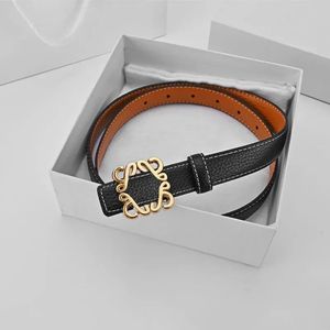 Lyxdesignerbälten Högkvalitativ äkta läderbälte reversibelt bältebredd 2,5 cm unisex Trendiga midjeband Golden Alloy Smooth Buckle Cintura