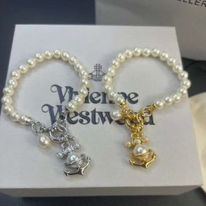 Designer Bracelet Viviennr Westwoods New Anchor Pearl Bracelet Female Personality Fashion Versatile Little Sweet Potato Live Network Hot Promotion