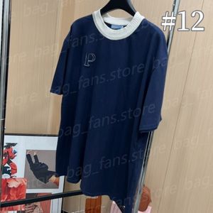 24SS Clean Fit PRD 패션 디자이너 티셔츠 여름 여자 PRD 셔츠 짧은 슬리브 럭셔리 탑 스트라이프 또는 정신 로고 디자이너 셔츠 삼각형 130