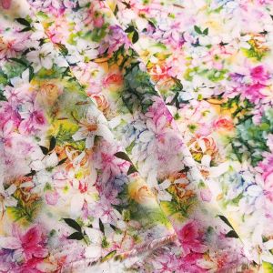 Tessuto 1 metro x 1,4 metri Abito in tessuto viscosa con stampa digitale floreale romantica Materiale Rayon