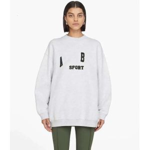 24SS Annie Bing Yeni Niş Kadın Tasarımcı Sweatshirt Moda Klasik Sıcak Mektup El Nakış Pamuk Pamuk Müret Mürettebat Boyun Günlük Çok Çözüm Hoodie Sweater