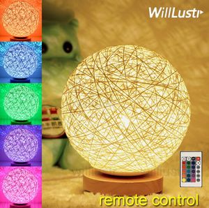 LED Remote Control Night Light dimmable RGB colorful kids children room bedside desk table lamp party Xmas holiday Christmas decor1212812