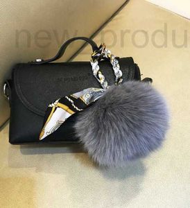 Keychains & Lanyards Designer Korean fox wool silk scarf wool ball women's bag pendant fur plush car key chain pendant backpack accessories FFEB