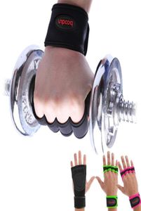 Luvas de levantamento de peso para academia, halteres, fitness, antiderrapante, respirável, meio dedo, resistente ao desgaste, treinamento esportivo, suporte para envoltório de pulso longo W9601591