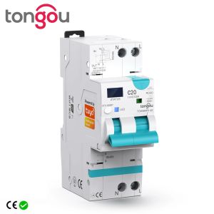 Modules Tuya Wifi Rcbo Led Adjustable Smart Circuit Breaker Residual Current Circuit Breaker with Over Current and Leakage Protection