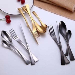 Flatware Sets 4pcs Dinnerware Set Elegant Cutlery Tableware Fork Knife Spoon
